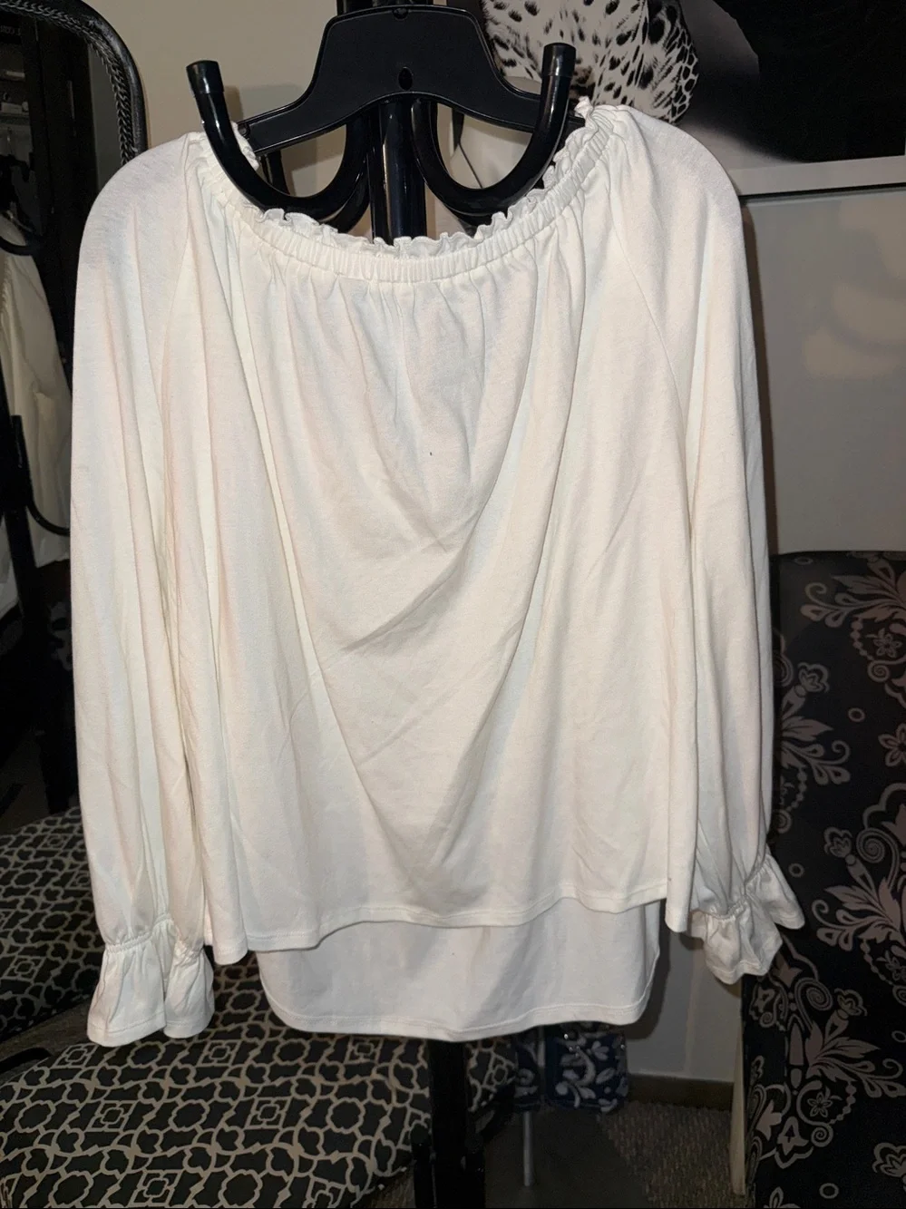 Terra & Sky Cream Ruffled Peasant Blouse - Picture 6 of 6